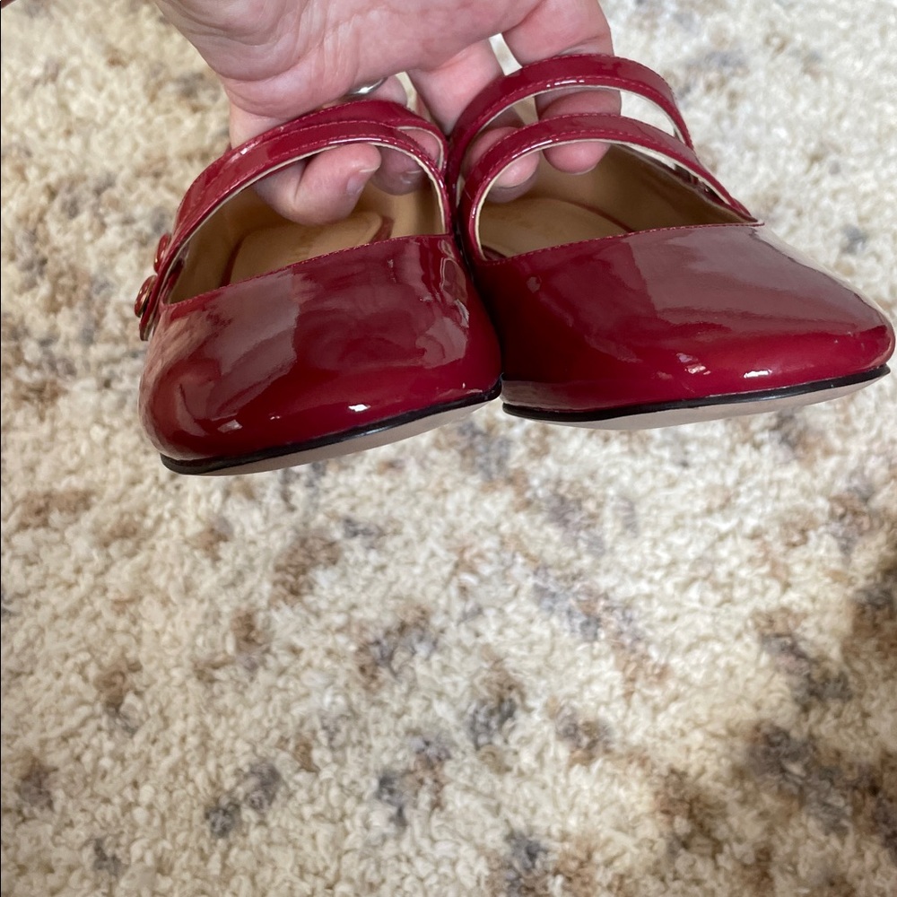 COACH Burgundy-Red Patent Leather Mary Jane With Block Heel - Picture 8 of 10